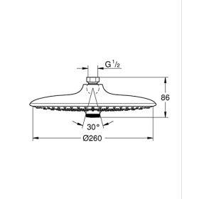 GROHE - Round wall shower 26 cm