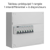 SIEMENS Tableau électrique pré-équipé 1 rangée 13 modules 6 disjoncteurs 1 interrupteur différentiel