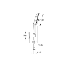 GROHE Rainshower SmartActive Cube shower set with 3 jet types, chrome