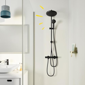 GROHE Vitalio Start shower system, head and hand shower, matt black
