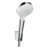 Conjunto de ducha Crometta de hansgrohe con teleducha, flexo y soporte, blanco/cromado.