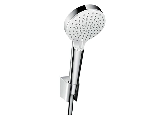 Crometta Duschset hansgrohe mit Handbrause, Schlauch und Halter, Weiß/Chrom Crometta Duschset hansgrohe mit Handbrause, Schlauch und Halter, Weiß/Chrom