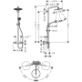 Shower system with thermostat, rain shower