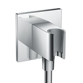 Hansgrohe FixFit E water connection with shower holder, chrome