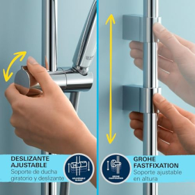 GROHE Vitalio Comfort 110 III – Sistema de ducha con 3 tipos de chorro (Lluvia, Chorro, Masaje), Cromo