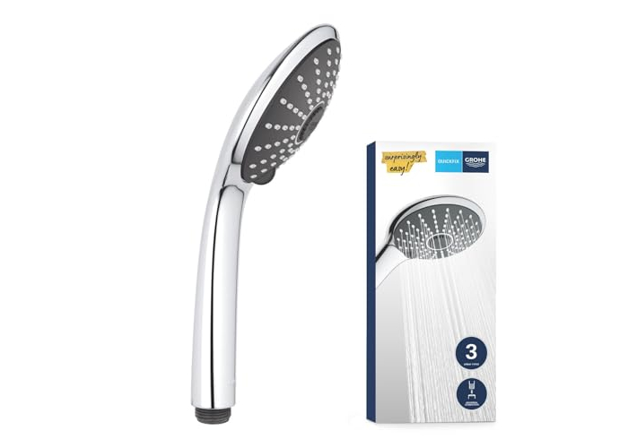 Ducha de mano con 3 tipos de chorro, antical, 11 cm, GROHE Vitalio Joy 110, 9,5 l/min, cromada Ducha de mano con 3 tipos de chorro, antical, 11 cm, GROHE Vitalio Joy 110, 9,5 l/min, cromada