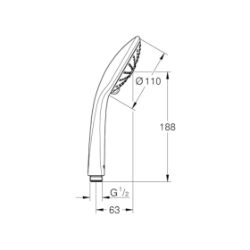 Ducha de mano con 3 tipos de chorro, antical, 11 cm, GROHE Vitalio Joy 110, 9,5 l/min, cromada