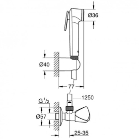Grohe Tempesta-F Trigger Spray 30 shower set with shut-off valve 27514001, silver