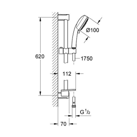 Grohe Tempesta Cosmopolitan III - Conjunto de ducha de 600 mm, 3 modos de chorro