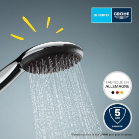 GROHE Vitalio Start 110 Duschkopf rund 1 Strahl (Regen), wassersparend, Anti-Kalk, Chrom