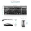 TopMate Slim Keyboard and Mouse Set 2.4G USB Grey/Black