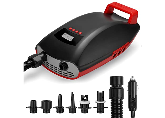 Swonder SUP-Pumpe, Seawolf 20 PSI Hochdruck-Luftpumpe, 30 % schnellerer Inflator mit intelligenter Zweistufen- und automatischer Abschaltung, für SUP-Kajaks, Zelte, Schleppschlauch (Schwarz/Rot) Swonder SUP-Pumpe, Seawolf 20 PSI Hochdruck-Luftpumpe, 30 % schnellerer Inflator mit intelligenter Zweistufen- und automatischer Abschaltung, für SUP-Kajaks, Zelte, Schleppschlauch (Schwarz/Rot)