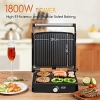 Aigostar Calore – Elektrogrill, Sandwichmaker und Panini-Maschine, Antihaftbeschichtung, Temperaturregler, 180°-Öffnung, schwimmende Deckplatte, 1800 W, BPA-frei