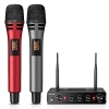 TONOR TW350 Wireless Microphone Kit, 2 Handmikrofone mit Empfänger, für Karaoke, Events und Bühne