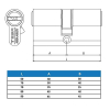 Tesa Assa Abloy MK153040N high-security lock, double coupling, 30x40mm