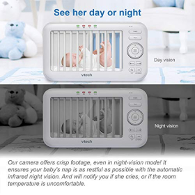 VTech BM5463 Baby Monitor – Indoor, Light Show & Projection Night Light SE