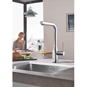 Одноважільний змішувач для раковини GROHE Essence, 1/2, висувний ручний душ