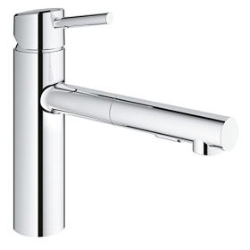 Grohe Concetto Кухонний змішувач з висувним подвійним виливом, високий тиск, хром