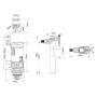 Mecanismo de inodoro completo - Mecanismo de cable universal para doble inodoro/cisterna Robinet, alimentación lateral - Conexión M12/17 (3/8 pulgadas) - Garantía 10 años 304020701 Gris