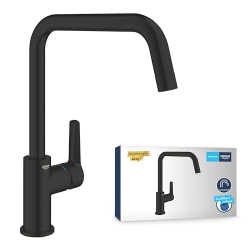 GROHE Start kitchen faucet 304702430, 150° swivel, water-saving, black