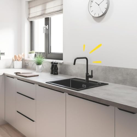 Смеситель для кухни GROHE Start 304702430, поворотный на 150°, водосберегающий, черный