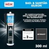 MEM silicone sealant for bathroom and sanitary, elastic, mold-proof, anthracite, 300 ml