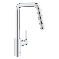 GROHE Start QuickFix Ausziehbare Doppelbrause, hoher U-Auslauf, 360° Schwenkbereich, Chrom