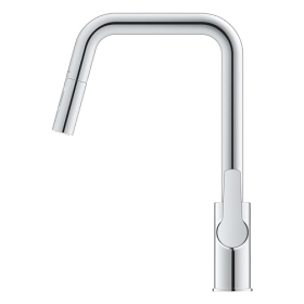 GROHE Start QuickFix Ausziehbare Doppelbrause, hoher U-Auslauf, 360° Schwenkbereich, Chrom