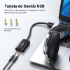 Tarjeta de sonido USB externa UGREEN compatible con auriculares y micrófono