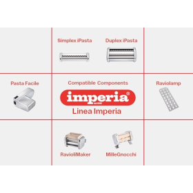 Машинка для пасти Imperia з 2 різаками, дерев'яна ручка, срібляста