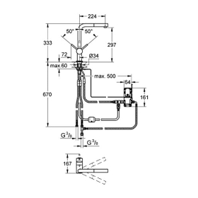 Grohe Minta Touch: Kitchen faucet with 360° rotating L-shaped spout