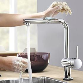 Grohe Minta Touch: Kitchen faucet with 360° rotating L-shaped spout