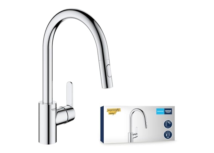 GROHE, grifo de cocina (caño alto, forma de C, bajo consumo de agua) GROHE, grifo de cocina (caño alto, forma de C, bajo consumo de agua)