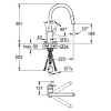 GROHE, grifo de cocina (caño alto, forma de C, bajo consumo de agua)