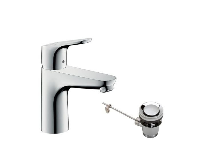 Focus Waschtischarmatur hansgrohe mit Ablaufgarnitur und EcoSmart, Chrom Focus Waschtischarmatur hansgrohe mit Ablaufgarnitur und EcoSmart, Chrom