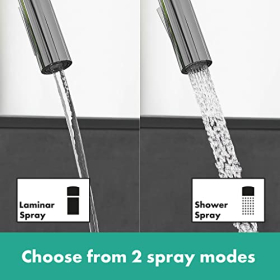 hansgrohe Focus M41 Küchenarmatur mit Ausziehbrause, 2 Strahlarten, Drehrohr
