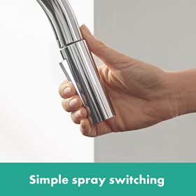 hansgrohe Focus M41 Küchenarmatur mit Ausziehbrause, 2 Strahlarten, Drehrohr