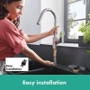 Grifo de cocina hansgrohe Focus M41 con ducha extraíble, 2 modos de chorro y tubo giratorio