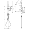 Hansgrohe Focus M41 - Grifo de cocina extraíble, 2 chorros, negro mate
