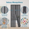 Puerta mosquitera magnética Sekey para balcones y puertas, color negro