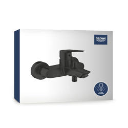 GROHE Start Wannenarmatur, Schwarz, mit Umsteller und Rückflussverhinderer