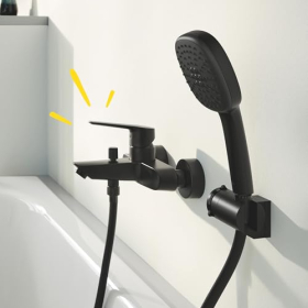 GROHE Start Wannenarmatur, Schwarz, mit Umsteller und Rückflussverhinderer