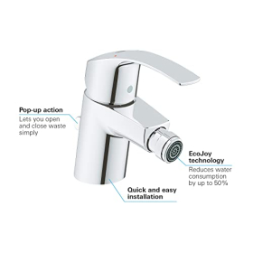 GROHE Eurosmart Bidetarmatur mit Pop-Up Abfallsystem