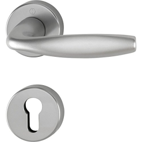 Door locking cylinder with profile, aluminium, stainless steel - Hoppe