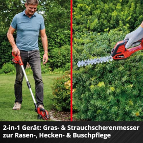 Einhell GE-CG 18/100 Li T – аккумуляторные ножницы для травы и кустарников, 18 В, в комплекте аккумулятор 2,5 А·ч и зарядное устройство