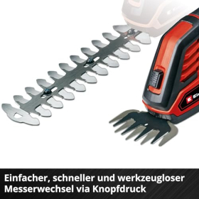 Einhell GE-CG 18/100 Li T – аккумуляторные ножницы для травы и кустарников, 18 В, в комплекте аккумулятор 2,5 А·ч и зарядное устройство