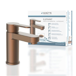 Elephant copper washbasin tap by Schütte, including drain valve