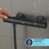 GROHE Precision Start Shower Mixer – Thermostat 38°C, Water Saving Function, Black