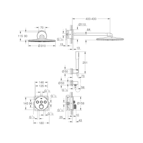 Grohe UP-System mit Smartactive Kopfbrause 310