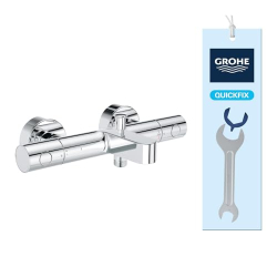 GROHE Precision Get - Thermostatic bathroom faucet with water temperature control & 3-in-1 mixer tap